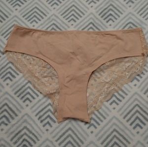 VS Pink Nude Lace Back Hipster size M